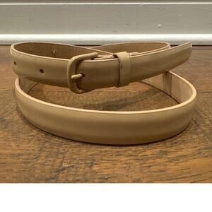 J. Crew Beige Patent Leather Slim Adjustable Waist Belt Taupe Women's XS